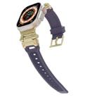 For Apple Watch SE 2023 44mm Stainless Steel Connector TPU Watch Band(Gold Purple) - 2