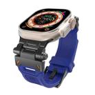 For Apple Watch Ultra 2 49mm Stainless Steel Connector TPU Watch Band(Black Blue) - 1