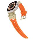 For Apple Watch Ultra 2 49mm Stainless Steel Connector TPU Watch Band(Gold Orange) - 2