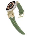 For Apple Watch Ultra 2 49mm Stainless Steel Connector TPU Watch Band(Gold Green) - 2