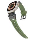 For Apple Watch Series 9 45mm Stainless Steel Connector TPU Watch Band(Black Green) - 2