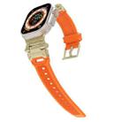 For Apple Watch Series 9 45mm Stainless Steel Connector TPU Watch Band(Gold Orange) - 2