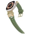 For Apple Watch Series 9 45mm Stainless Steel Connector TPU Watch Band(Gold Green) - 2