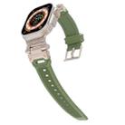 For Apple Watch Series 9 45mm Stainless Steel Connector TPU Watch Band(Titanium Green) - 2