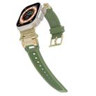 For Apple Watch Ultra 49mm Stainless Steel Connector TPU Watch Band(Gold Green) - 2