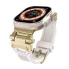 For Apple Watch Ultra 49mm Stainless Steel Connector TPU Watch Band(Gold Starlight) - 1