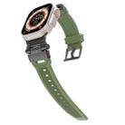 For Apple Watch Series 8 45mm Stainless Steel Connector TPU Watch Band(Black Green) - 2