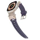 For Apple Watch Series 8 45mm Stainless Steel Connector TPU Watch Band(Titanium Purple) - 2