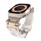 For Apple Watch Series 8 45mm Stainless Steel Connector TPU Watch Band(Titanium Starlight) - 1