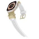 For Apple Watch SE 2022 44mm Stainless Steel Connector TPU Watch Band(Gold White) - 2