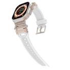 For Apple Watch SE 2022 44mm Stainless Steel Connector TPU Watch Band(Titanium White) - 2