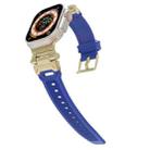 For Apple Watch Series 7 45mm Stainless Steel Connector TPU Watch Band(Gold Blue) - 2