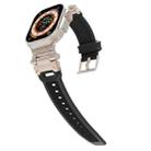 For Apple Watch Series 7 45mm Stainless Steel Connector TPU Watch Band(Titanium Black) - 2