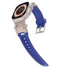 For Apple Watch Series 7 45mm Stainless Steel Connector TPU Watch Band(Titanium Blue) - 2
