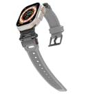 For Apple Watch SE 44mm Stainless Steel Connector TPU Watch Band(Black Grey) - 2