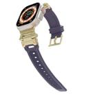 For Apple Watch Series 5 44mm Stainless Steel Connector TPU Watch Band(Gold Purple) - 2