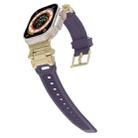 For Apple Watch Series 2 42mm Stainless Steel Connector TPU Watch Band(Gold Purple) - 2