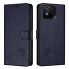 For Asus ROG Phone 9 / 9 Pro Cat Rat Embossed Pattern RFID Leather Phone Case with Lanyard(Blue) - 2