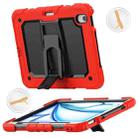 For iPad Air 11 2024 Silicone Hydric PC Tablet Case with Shoulder Strap & Holder(Red) - 1