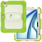 For iPad Air 11 2024 Silicone Hydric PC Tablet Case with Shoulder Strap & Holder(Yellow Green) - 2