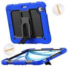 For iPad Air 11 2024 Silicone Hydric PC Tablet Case with Shoulder Strap & Holder(Blue) - 1