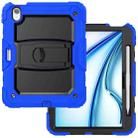 For iPad Air 11 2024 Silicone Hydric PC Tablet Case with Shoulder Strap & Holder(Blue) - 2