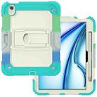 For iPad Air 11 2024 Silicone Hydric PC Tablet Case with Shoulder Strap & Holder(Camouflage Light Blue) - 2