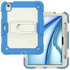 For iPad Air 11 2025 / 2024 Silicone Hydric PC Tablet Case with Shoulder Strap & Holder(Cyan-blue) - 2