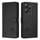 For Blackview Oscal Tiger 13 Cat Rat Embossed Pattern RFID Leather Phone Case with Lanyard(Black) - 2