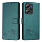 For Blackview Oscal Tiger 13 Cat Rat Embossed Pattern RFID Leather Phone Case with Lanyard(Peacock Green) - 2