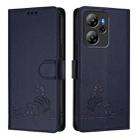 For Blackview Oscal Tiger 13 Cat Rat Embossed Pattern RFID Leather Phone Case with Lanyard(Blue) - 2