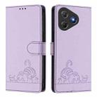 For Blackview Oscal Flat 2 / 2C Cat Rat Embossed Pattern RFID Leather Phone Case with Lanyard(Purple) - 2