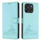 For Blackview Oscal Flat 1C Cat Rat Embossed Pattern RFID Leather Phone Case with Lanyard(Mint Green) - 2
