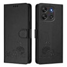 For Blackview Oscal Flat 1C Cat Rat Embossed Pattern RFID Leather Phone Case with Lanyard(Black) - 2