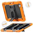 For iPad Pro 11 2024 Silicone Hydric PC Tablet Case with Shoulder Strap & Holder(Orange) - 1