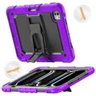 For iPad Pro 11 2024 Silicone Hydric PC Tablet Case with Shoulder Strap & Holder(Purple) - 1