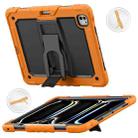 For iPad Pro 13 2024 Silicone Hydric PC Tablet Case with Shoulder Strap & Holder(Orange) - 1