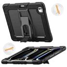 For iPad Pro 13 2024 Silicone Hydric PC Tablet Case with Shoulder Strap & Holder(Black) - 1