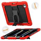 For iPad Pro 13 2024 Silicone Hydric PC Tablet Case with Shoulder Strap & Holder(Red) - 1