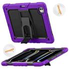 For iPad Pro 13 2024 Silicone Hydric PC Tablet Case with Shoulder Strap & Holder(Purple) - 1