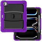 For iPad Pro 13 2024 Silicone Hydric PC Tablet Case with Shoulder Strap & Holder(Purple) - 2