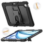 For iPad Air 13 2025 / 2024 Silicone Hydric PC Tablet Case with Shoulder Strap & Holder(Black) - 1