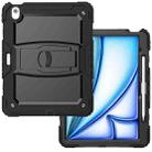 For iPad Air 13 2025 / 2024 Silicone Hydric PC Tablet Case with Shoulder Strap & Holder(Black) - 2