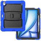 For iPad Air 13 2024 Silicone Hydric PC Tablet Case with Shoulder Strap & Holder(Blue) - 2