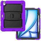 For iPad Air 13 2024 Silicone Hydric PC Tablet Case with Shoulder Strap & Holder(Purple) - 2