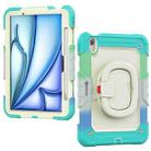 For iPad Air 11 2024 Handle Silicone Hydric PC Tablet Case with Shoulder Strap(Rainbow Blue) - 2