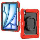 For iPad Air 11 2024 Handle Silicone Hydric PC Tablet Case with Shoulder Strap(Red) - 2