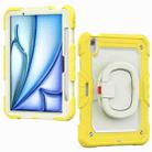 For iPad Air 11 2024 Handle Silicone Hydric PC Tablet Case with Shoulder Strap(Yellow) - 2