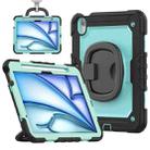 For iPad Air 11 2025 / 2024 Handle Silicone Hydric PC Tablet Case with Shoulder Strap(Light Blue PC) - 1