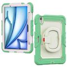 For iPad Air 11 2024 Handle Silicone Hydric PC Tablet Case with Shoulder Strap(Light Green) - 2